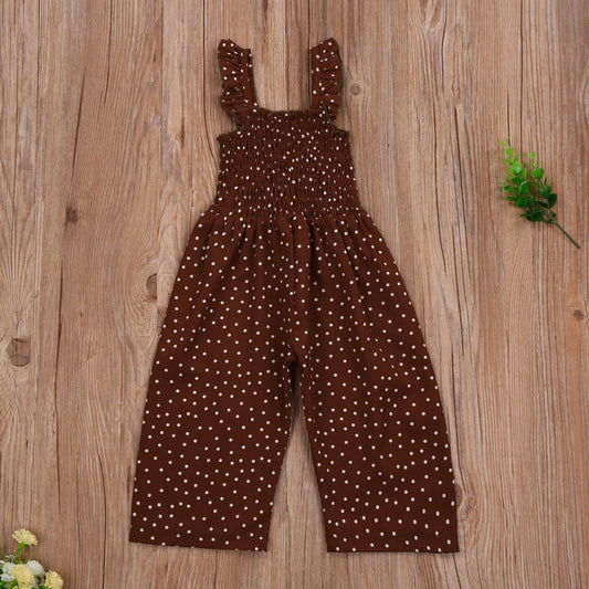 Kids Girl Polka Dot Overalls