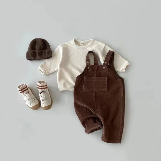 Baby Corduroy Suspender Romper