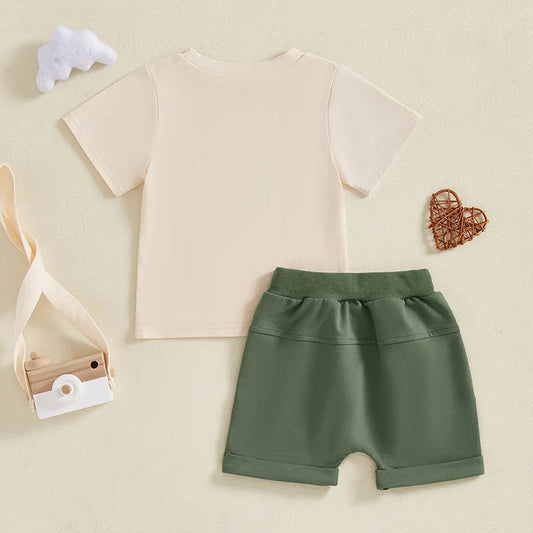 Baby Boy Letter Print Shorts Set