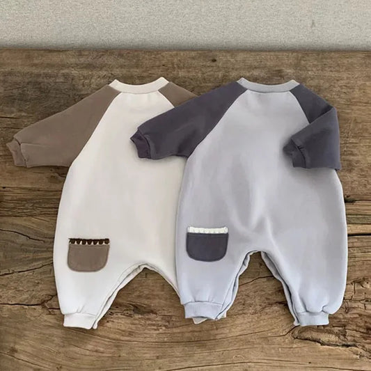 Winter Baby Patchwork Romper