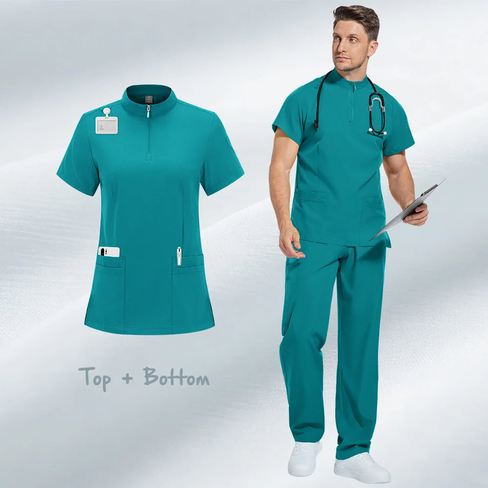 Modern Stretch Scrub Set – Zip Neck Unisex