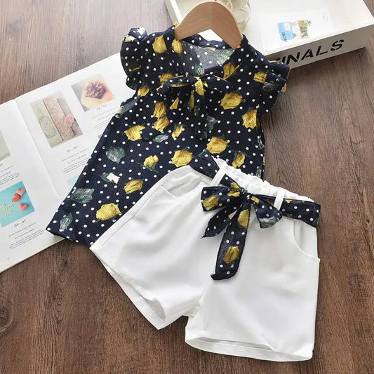 Girls Floral Vest & Pants Set