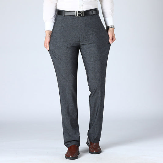 Men’s High Waist Straight-Leg Business Suit Pants – Slim Fit, Office Wear, Multiple Colors