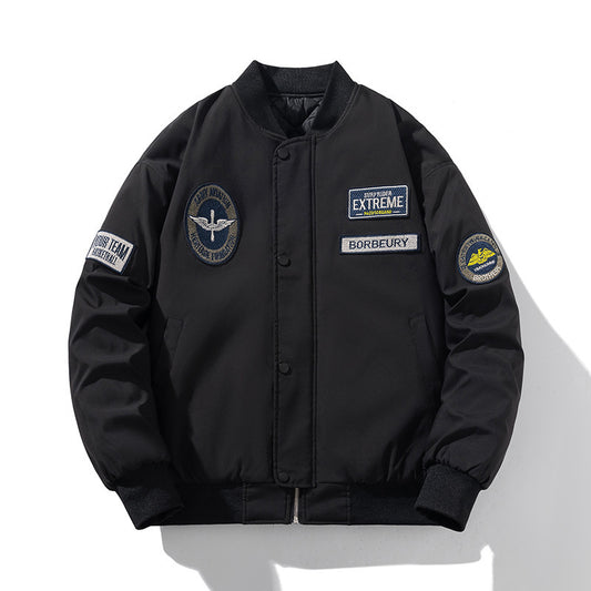 Casual Men Alphabet Embroidery Bomber Jacket Coat Men And Women Couple Thin Fit