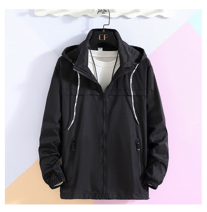 Men’s Lightweight Windbreaker – Sunscreen UV Protection Hooded Jacket