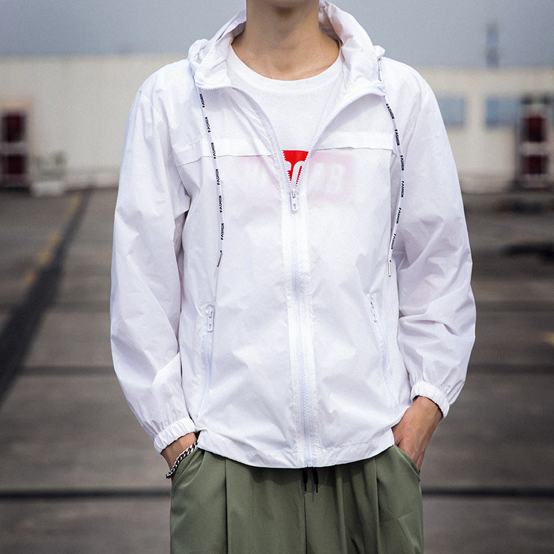 Men’s Lightweight Windbreaker – Sunscreen UV Protection Hooded Jacket