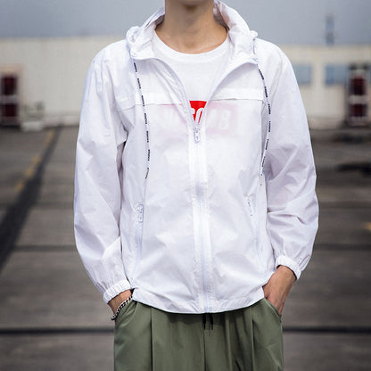 Men’s Lightweight Windbreaker – Sunscreen UV Protection Hooded Jacket