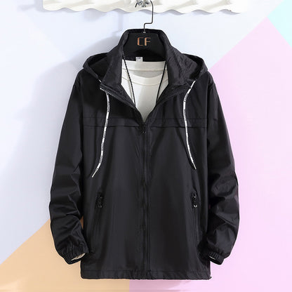 Men’s Lightweight Windbreaker – Sunscreen UV Protection Hooded Jacket