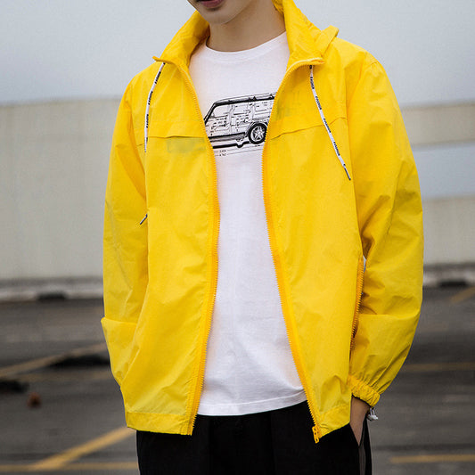 Men’s Lightweight Windbreaker – Sunscreen UV Protection Hooded Jacket