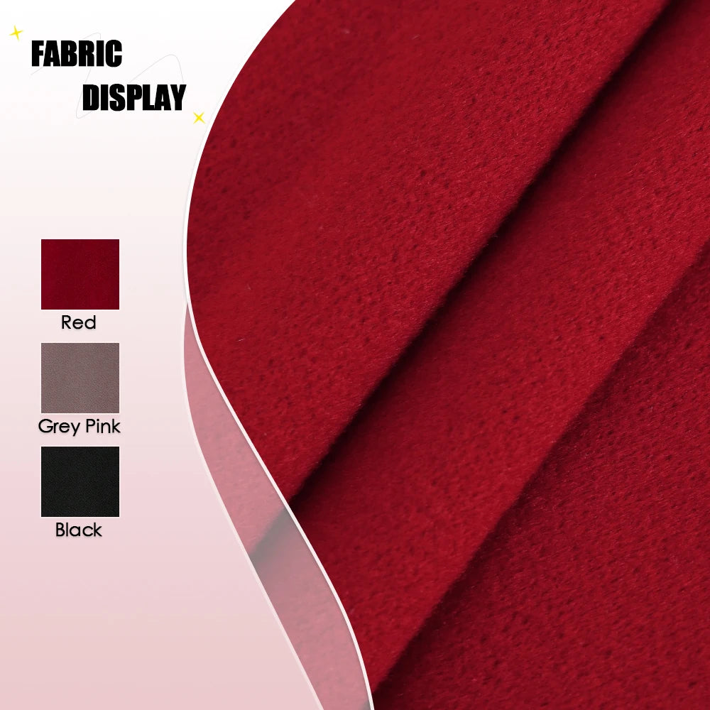 Women's Classic Double-Breasted Long Wool Blend Coat – Office Chic, Wine Red