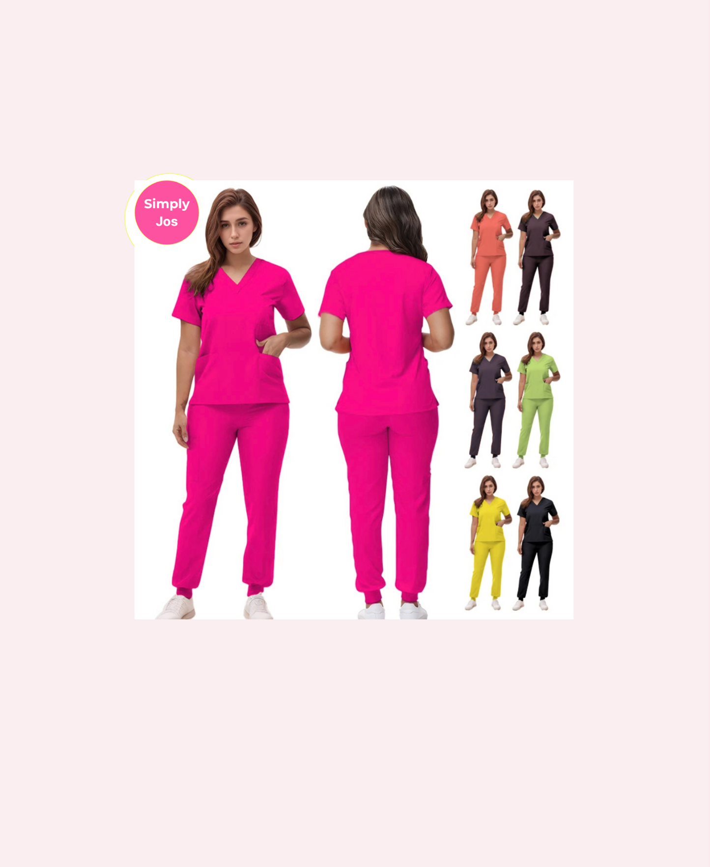2025 Premium V-Neck Jogger Scrub Set – Professional 2-Piece Uniform for Nurses & Medical Staff