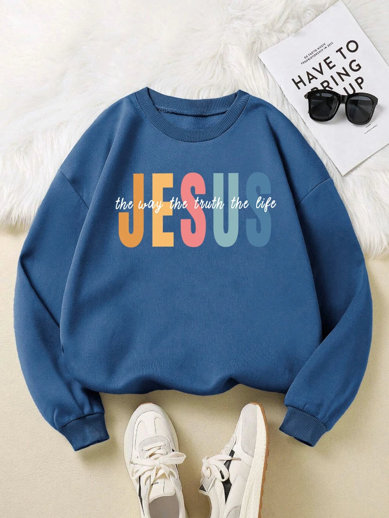 Jesus Is the Way, the Truth and the Life – Cozy Christian Fleece Sweatshirt (Unisex)