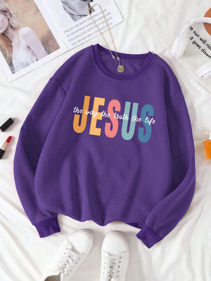 Jesus Is the Way, the Truth and the Life – Cozy Christian Fleece Sweatshirt (Unisex)