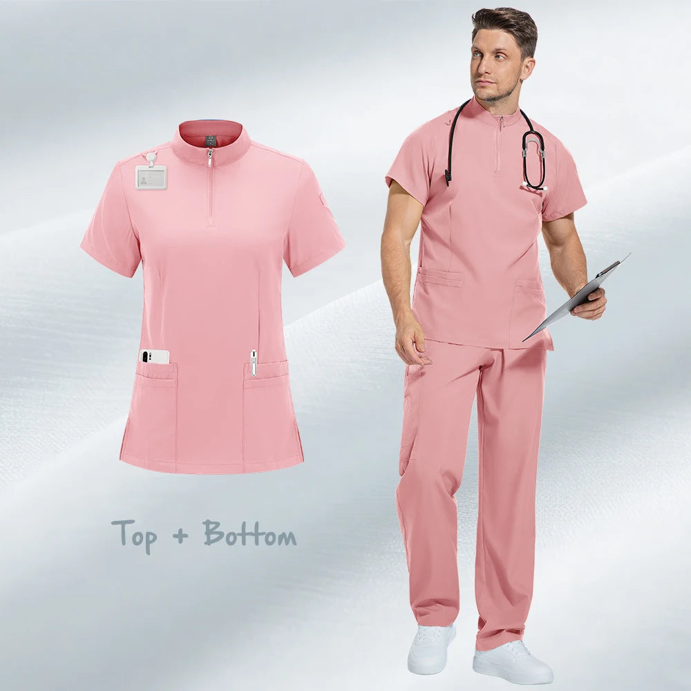 Modern Stretch Scrub Set – Zip Neck Unisex