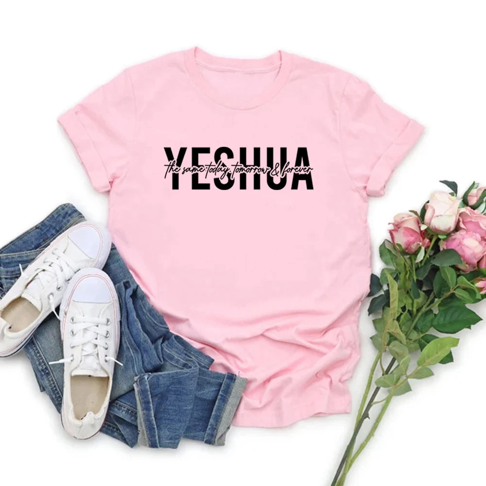 Yeshua T-Shirt Christian T-shirts Religious Shirts Bible Verse Top Faith Tee Women Graphic T Shirts Christian Gift Jesus Apparel