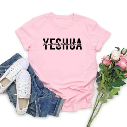 Yeshua T-Shirt Christian T-shirts Religious Shirts Bible Verse Top Faith Tee Women Graphic T Shirts Christian Gift Jesus Apparel