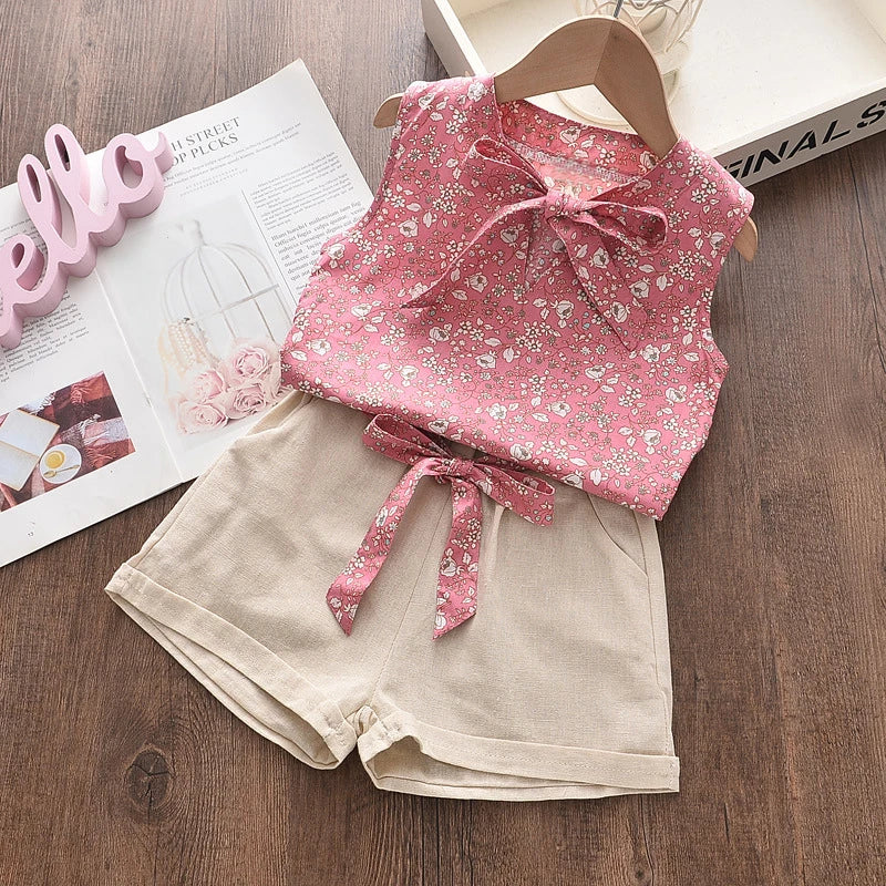 Girls' Sleeveless Top & Shorts Set
