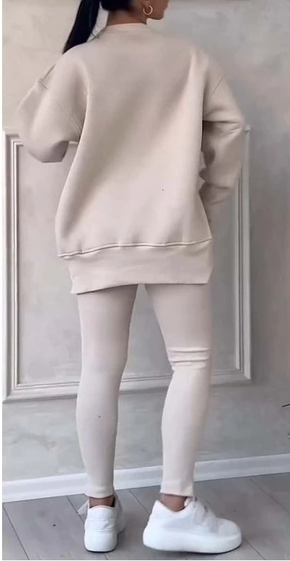 Women’s 2-Piece Lounge Set – Long Sleeve Top & Slim Fit Pants (Fall Casual Outfit)