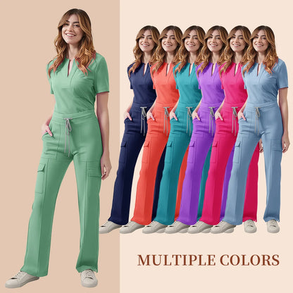Women’s Medical Scrub Set – 2-Piece Top & Pants with Pockets for Nurses & Clinic Staff