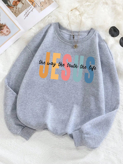 Jesus Is the Way, the Truth and the Life – Cozy Christian Fleece Sweatshirt (Unisex)