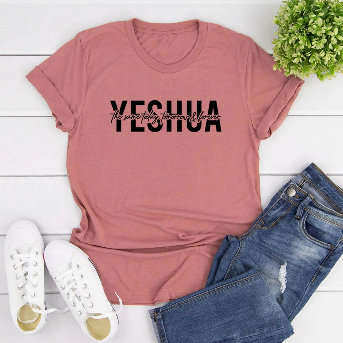 Yeshua T-Shirt Christian T-shirts Religious Shirts Bible Verse Top Faith Tee Women Graphic T Shirts Christian Gift Jesus Apparel