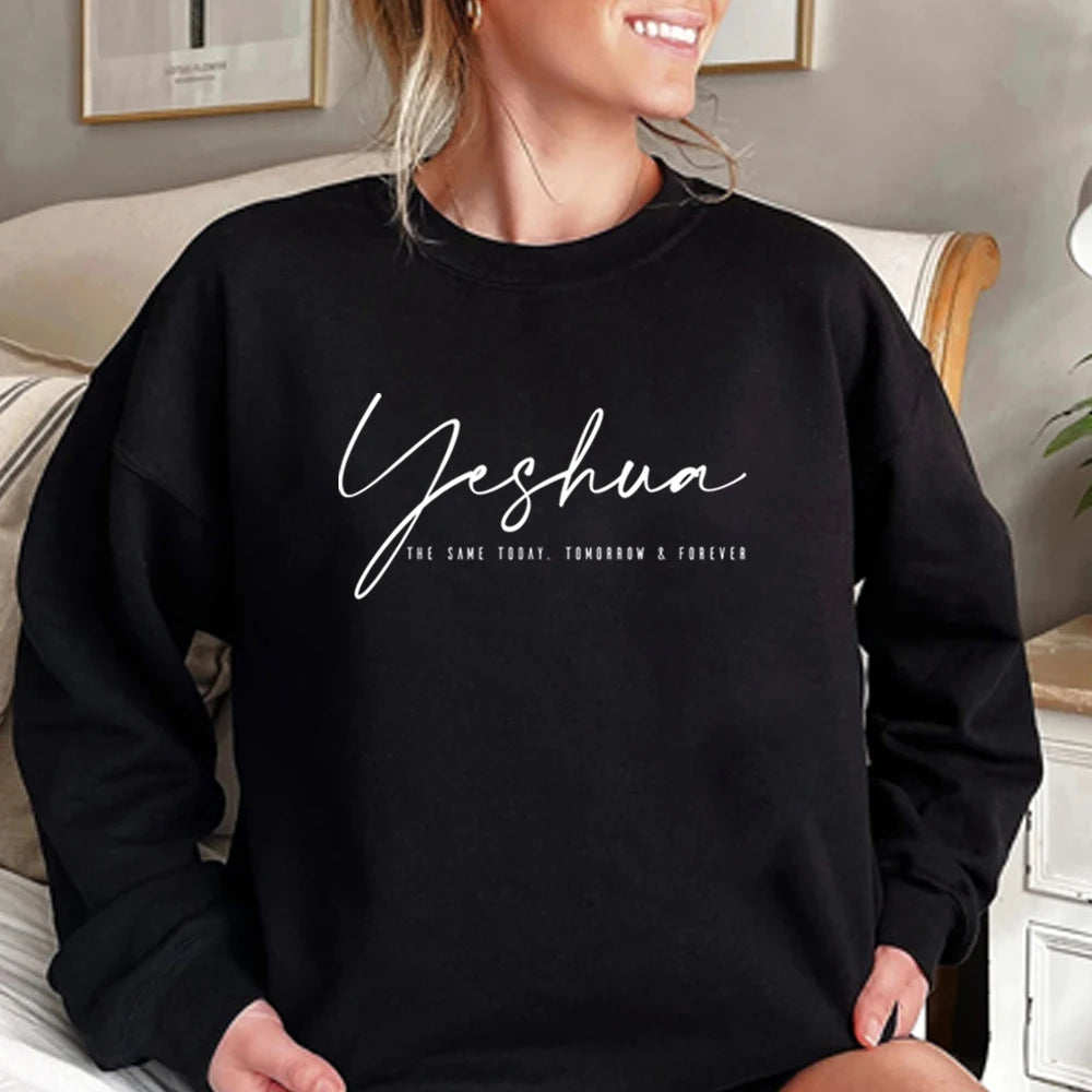 Yeshua Christian Sweatshirt – Faith Aesthetic Jesus Shirt for Women