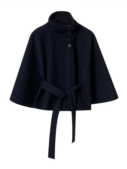 Women's Elegant Belted Shawl Coat