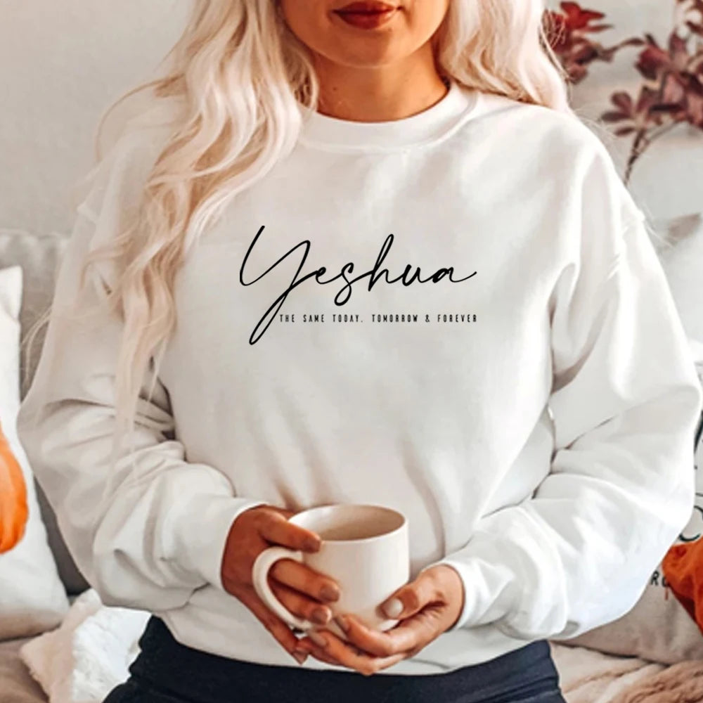 Yeshua Christian Sweatshirt – Faith Aesthetic Jesus Shirt for Women