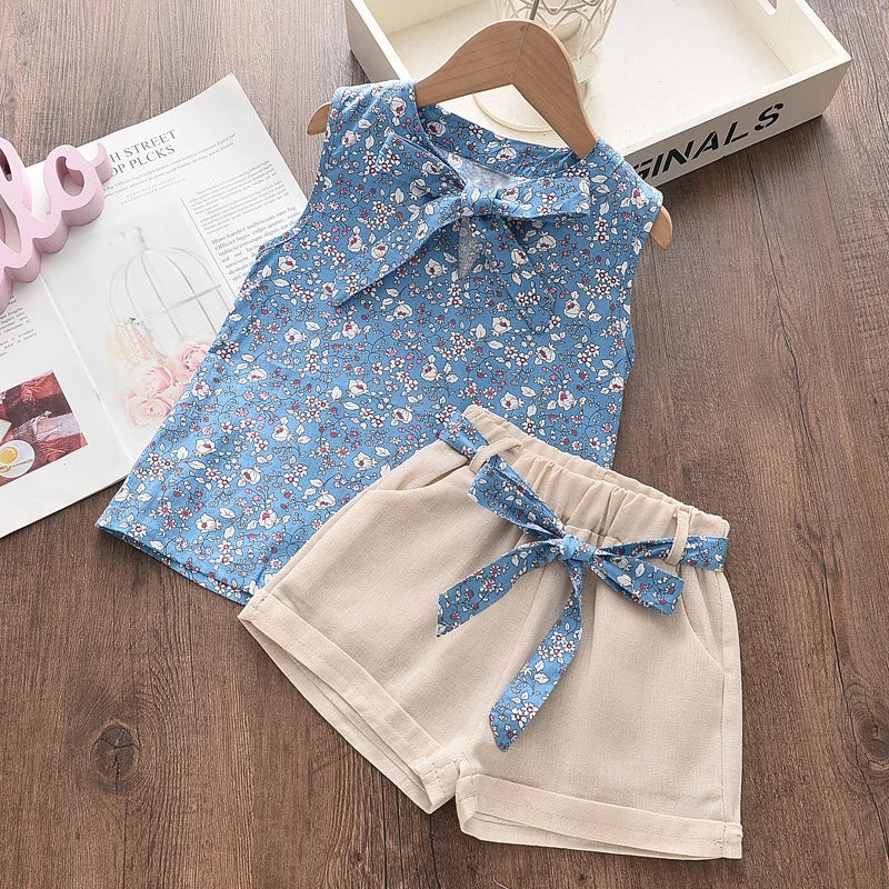 Girls' Sleeveless Top & Shorts Set