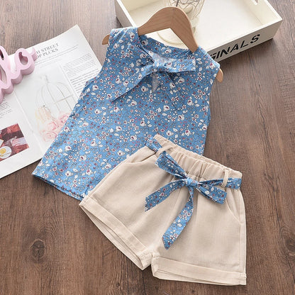 Girls' Sleeveless Top & Shorts Set
