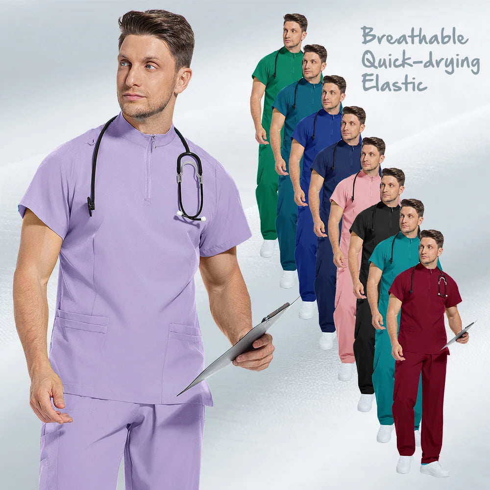 Modern Stretch Scrub Set – Zip Neck Unisex
