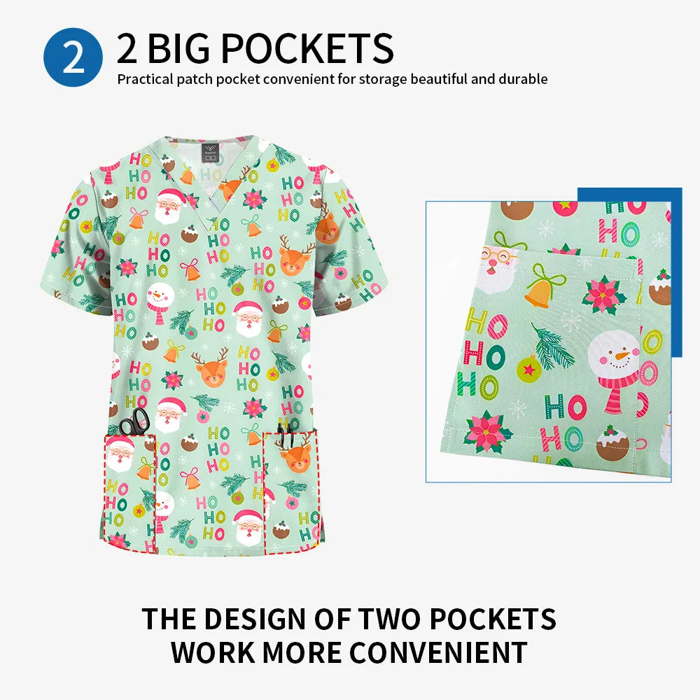 Unisex Printed Scrub Top – Soft, Breathable & Professional Workwear