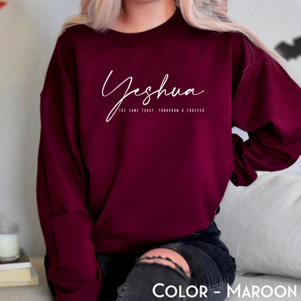 Yeshua Christian Sweatshirt – Faith Aesthetic Jesus Shirt for Women