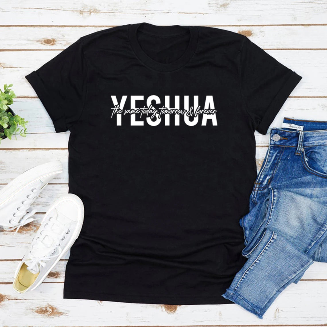 Yeshua T-Shirt Christian T-shirts Religious Shirts Bible Verse Top Faith Tee Women Graphic T Shirts Christian Gift Jesus Apparel