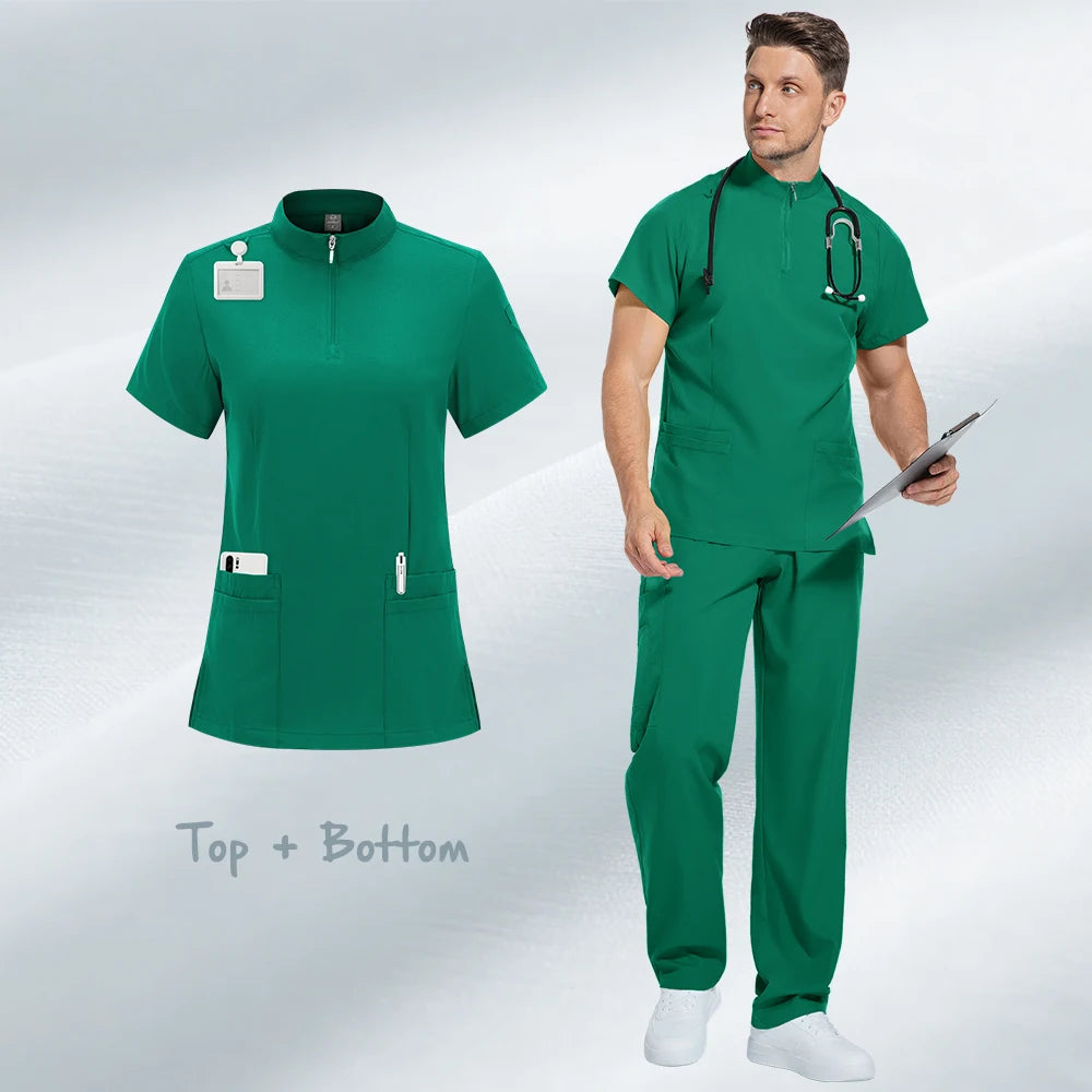 Modern Stretch Scrub Set – Zip Neck Unisex