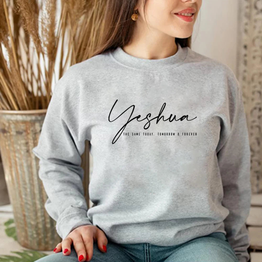 Yeshua Christian Sweatshirt – Faith Aesthetic Jesus Shirt for Women