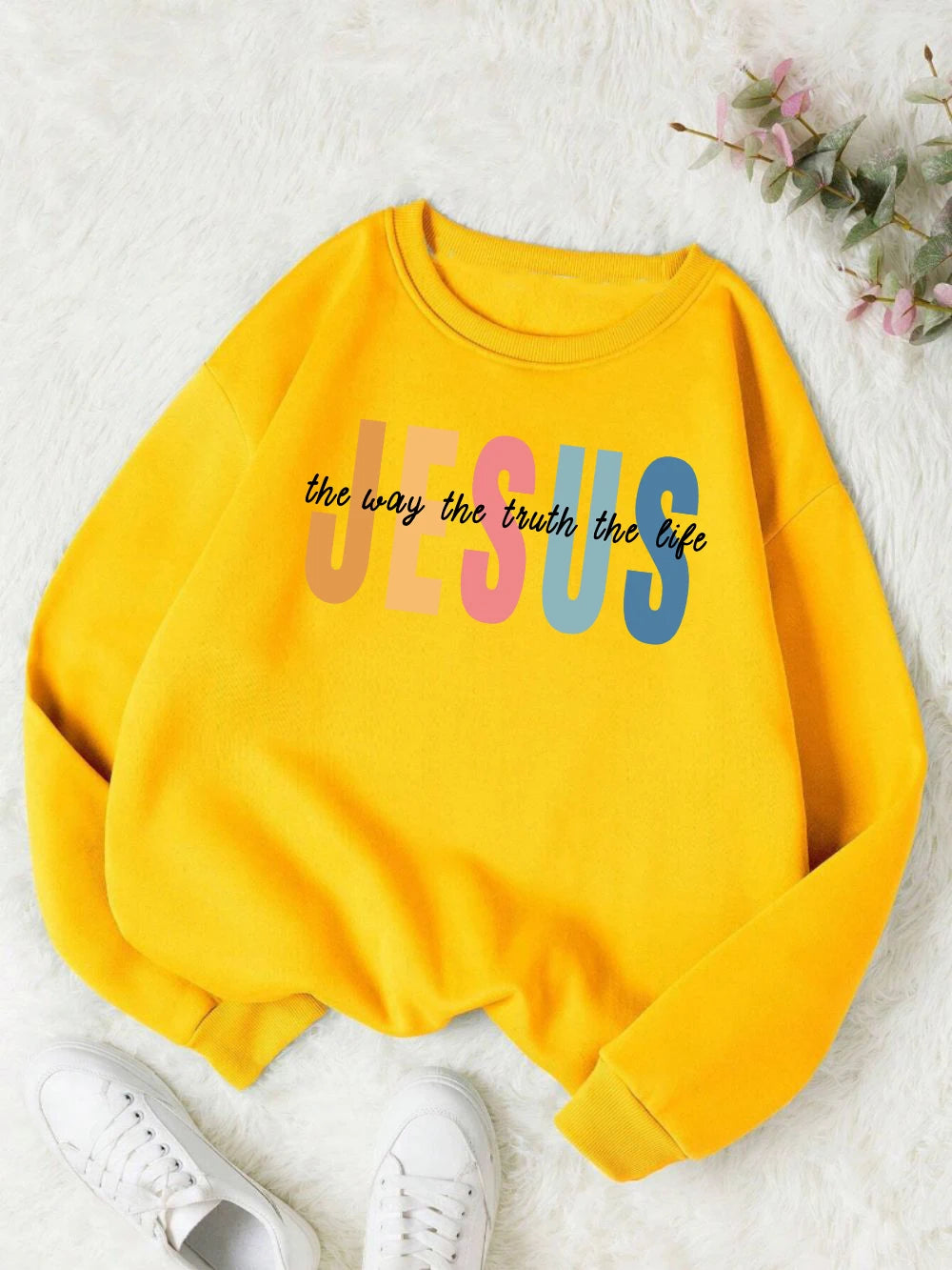 Jesus Is the Way, the Truth and the Life – Cozy Christian Fleece Sweatshirt (Unisex)