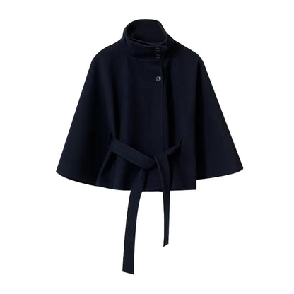 Women's Elegant Belted Shawl Coat