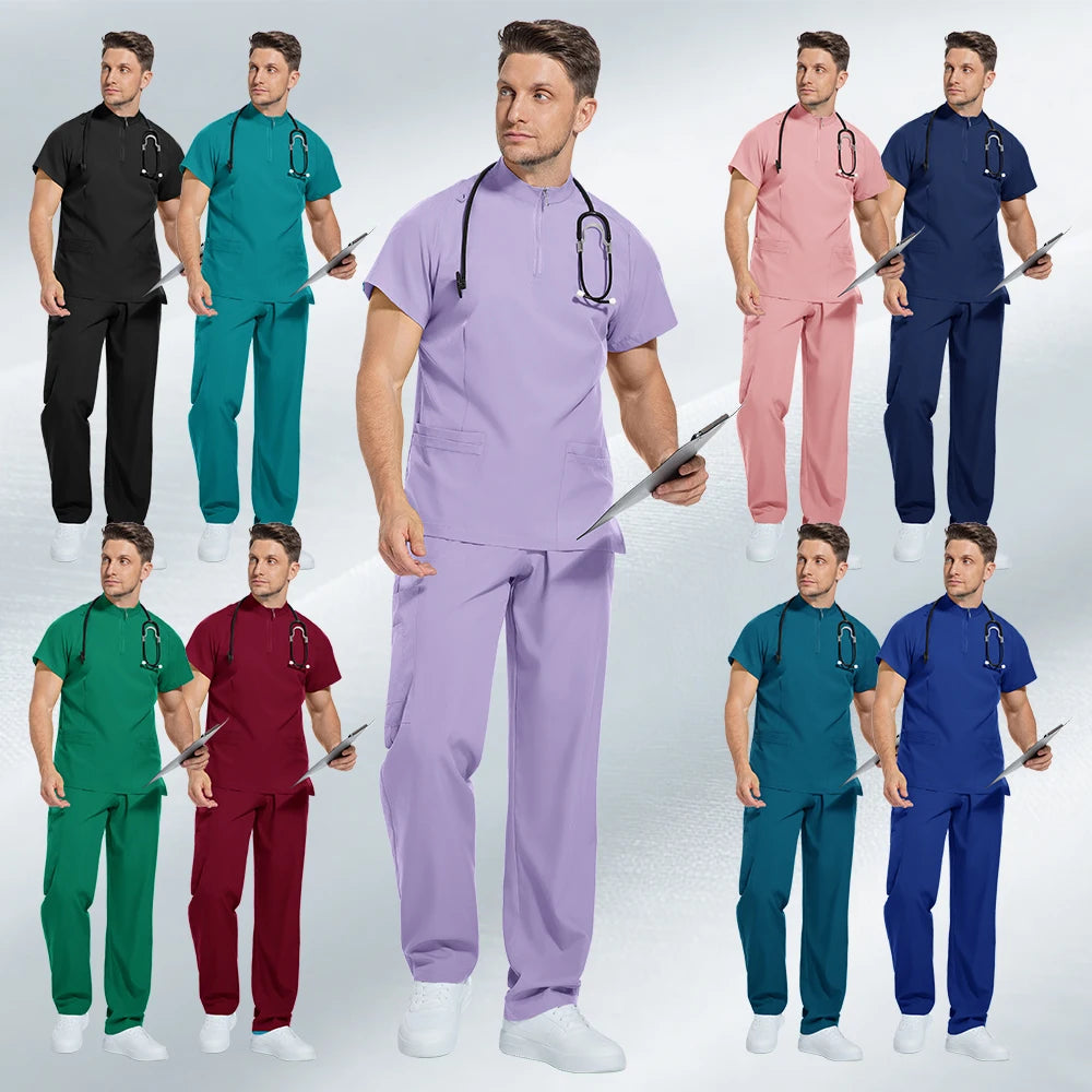 Modern Stretch Scrub Set – Zip Neck Unisex