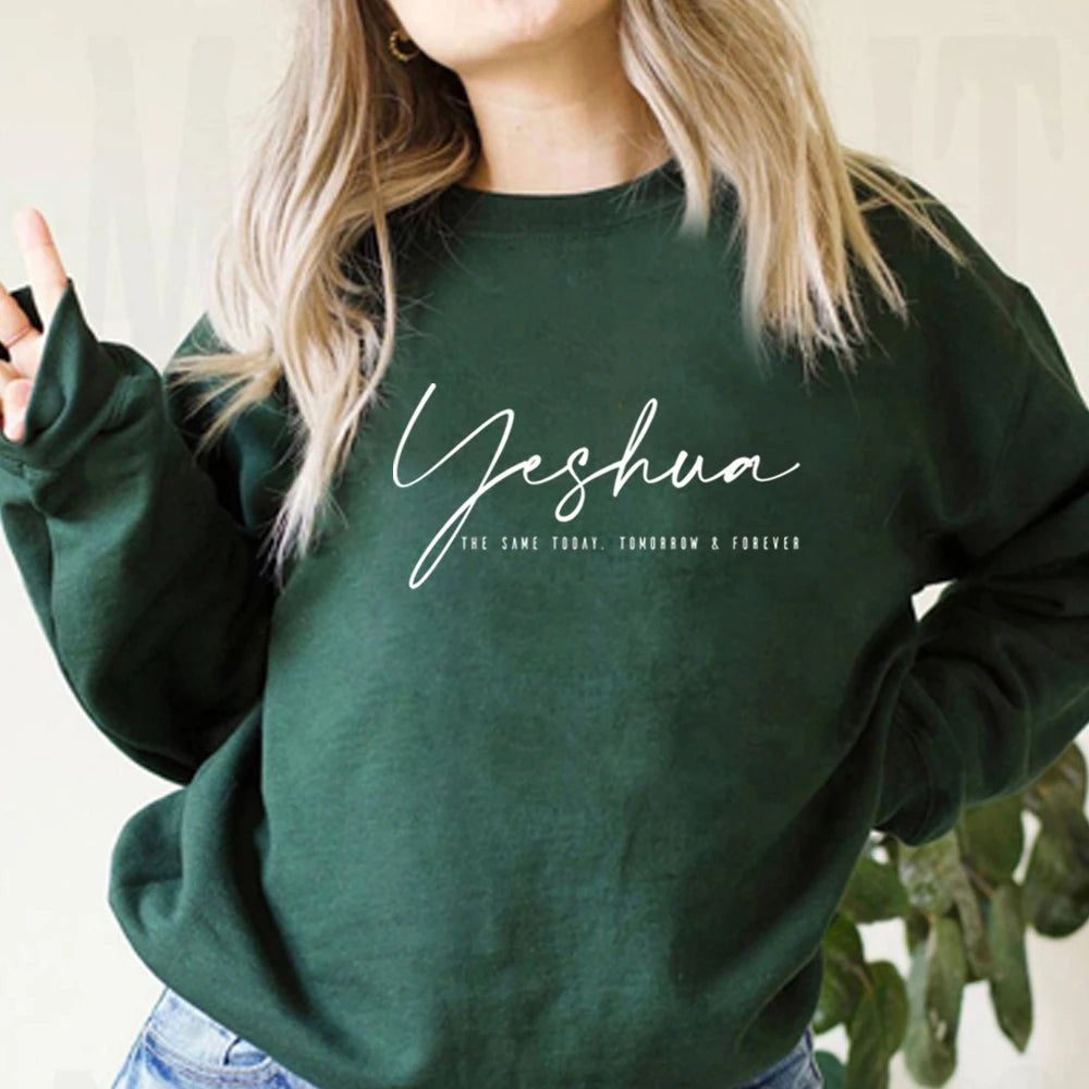 Yeshua Christian Sweatshirt – Faith Aesthetic Jesus Shirt for Women