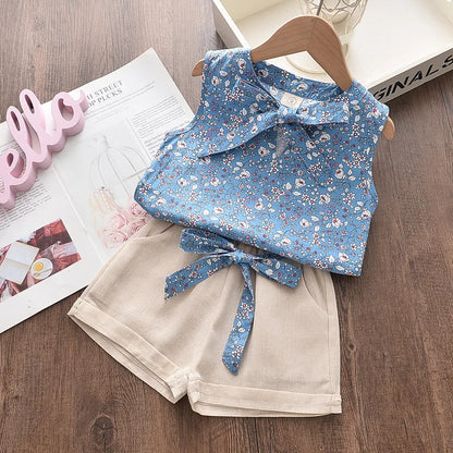 Girls' Sleeveless Top & Shorts Set
