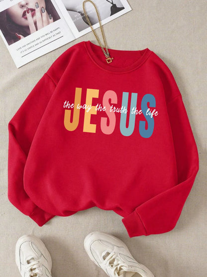 Jesus Is the Way, the Truth and the Life – Cozy Christian Fleece Sweatshirt (Unisex)