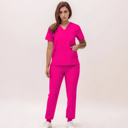 2025 Premium V-Neck Jogger Scrub Set – Professional 2-Piece Uniform for Nurses & Medical Staff