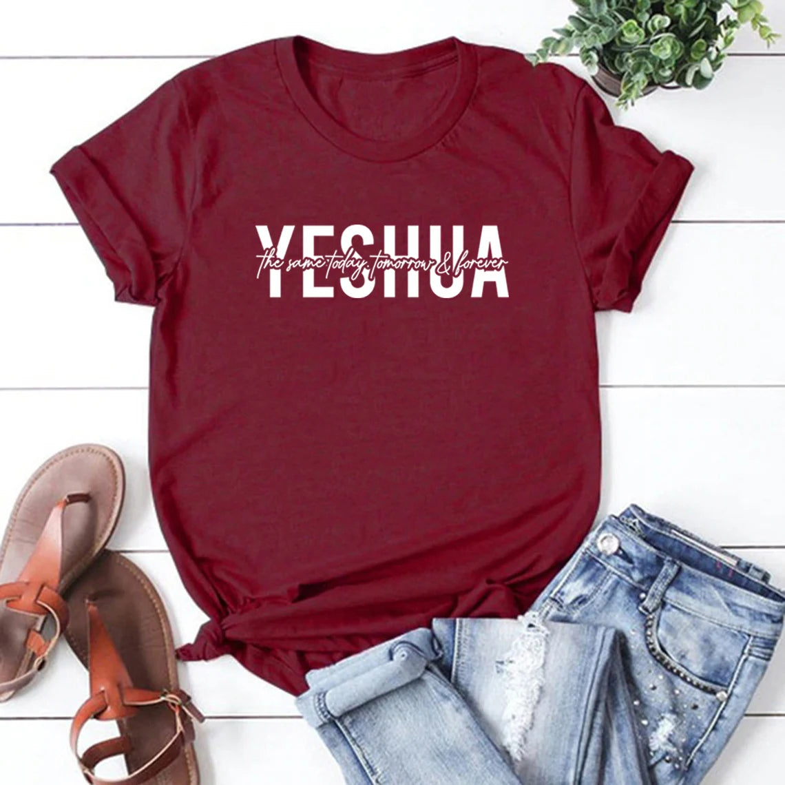 Yeshua T-Shirt Christian T-shirts Religious Shirts Bible Verse Top Faith Tee Women Graphic T Shirts Christian Gift Jesus Apparel