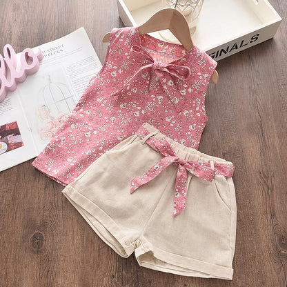 Girls' Sleeveless Top & Shorts Set