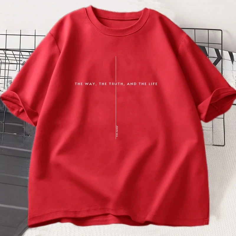 John 14 6 T Shirt Yeshua Jesus Is King Merch Tshirt The Way The Truth The Life Jesus Christian T-shirt Faith Over Fear Cross