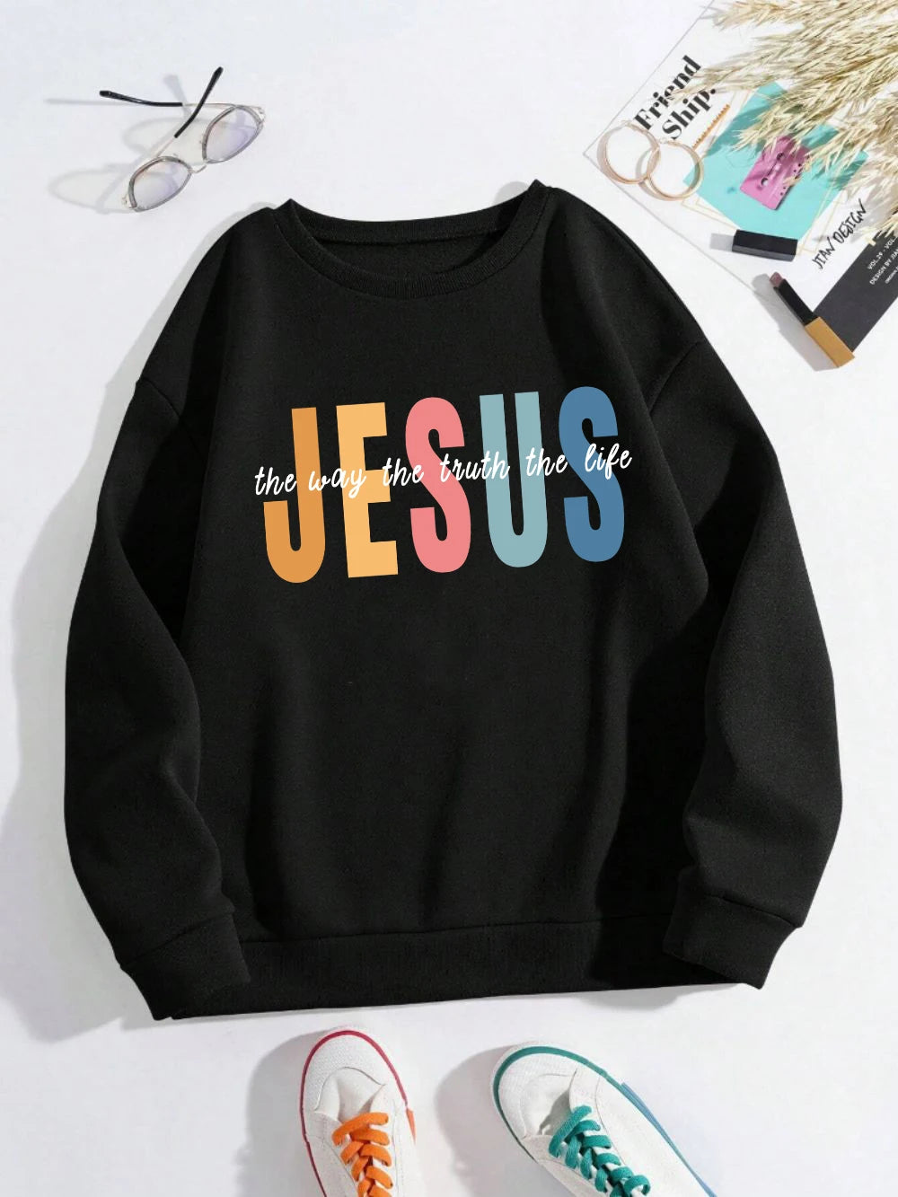 Jesus Is the Way, the Truth and the Life – Cozy Christian Fleece Sweatshirt (Unisex)