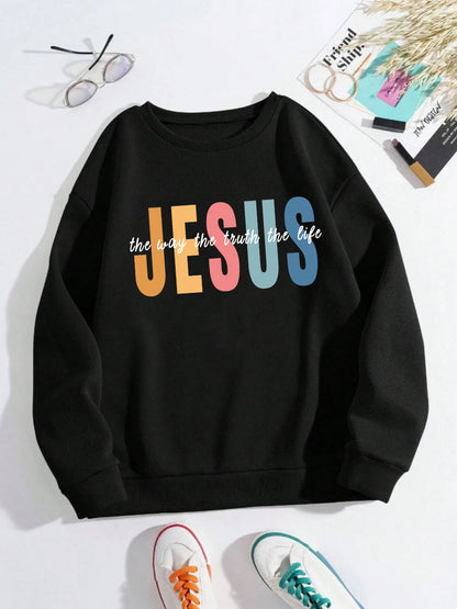 Jesus Is the Way, the Truth and the Life – Cozy Christian Fleece Sweatshirt (Unisex)