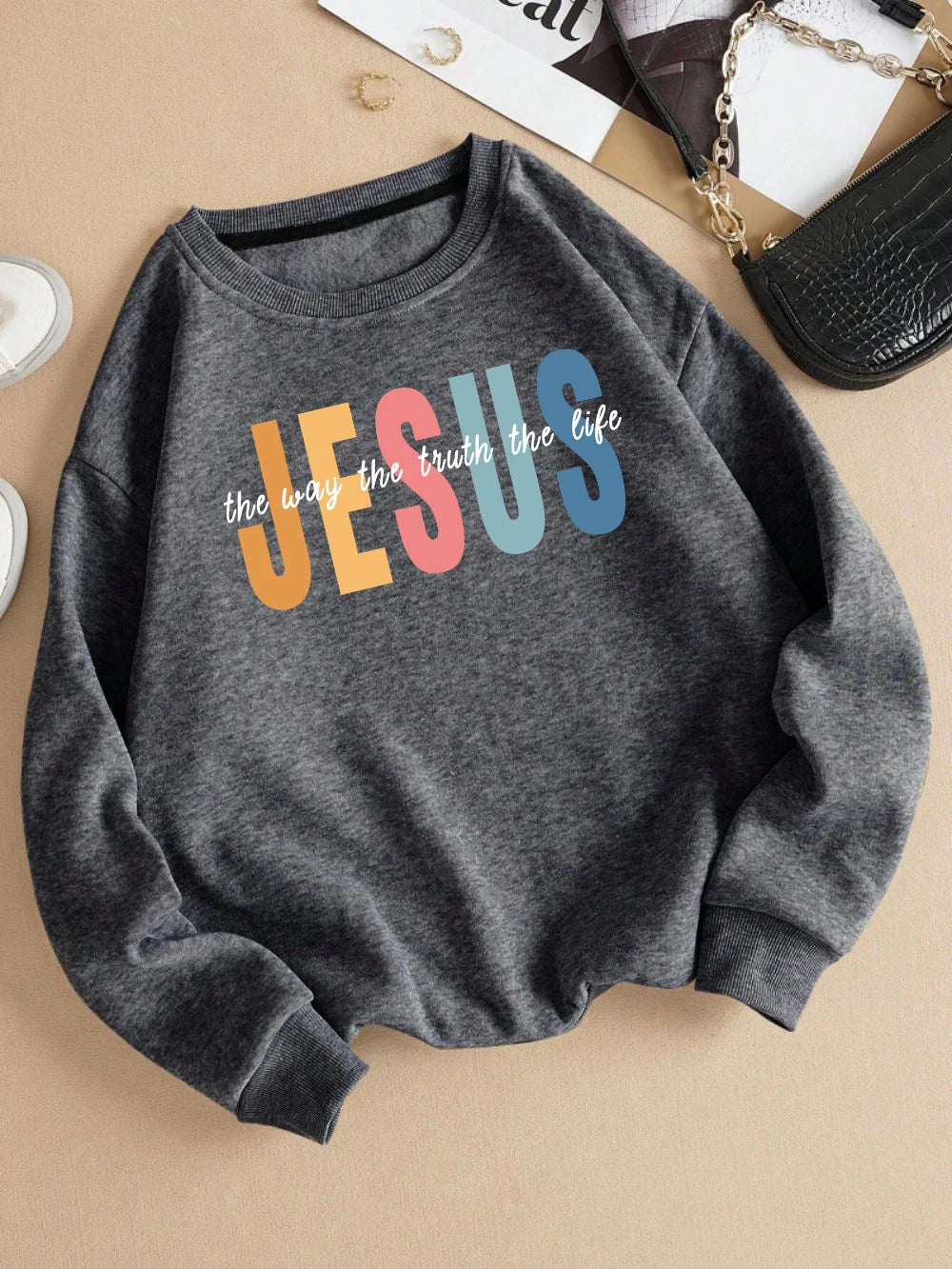 Jesus Is the Way, the Truth and the Life – Cozy Christian Fleece Sweatshirt (Unisex)