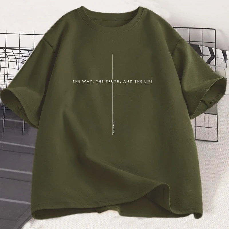 John 14 6 T Shirt Yeshua Jesus Is King Merch Tshirt The Way The Truth The Life Jesus Christian T-shirt Faith Over Fear Cross